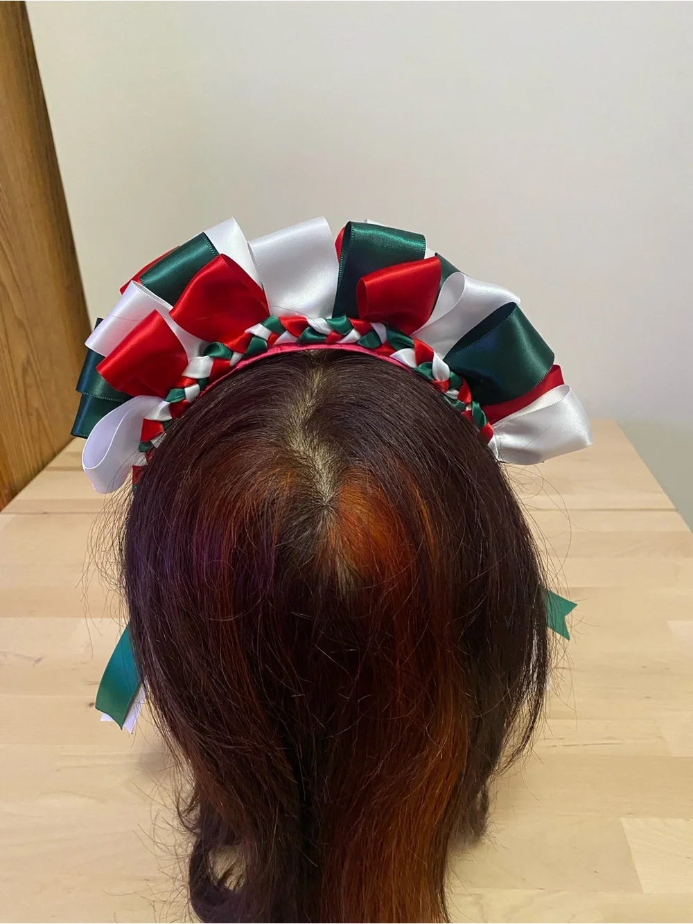 Mexican día de la independencia Ribbon Headband in Red, White & Green